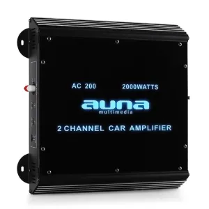 Auna W2-AC200 2-kanalno auto pojačalo s LED svjetlima 2000