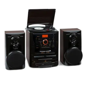Auna 388 Franklin DAB+, stereo sustav, gramofon, 3 CD playera, BT, kasetofon, AUX, USB priključak