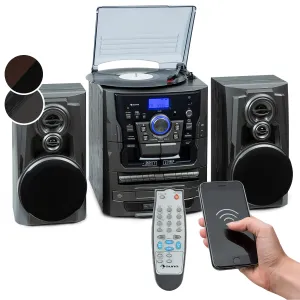 Auna Franklin, stereo sustav, gramofon, 3 CD playera, BT, kasetofon, AUX, USB priključak #5233