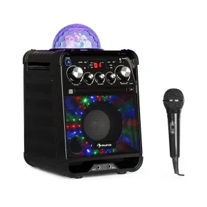 Auna Rockstar LED, karaoke sustav, CD player, bluetooth, AUX, 2 x 6.3 mm, crna