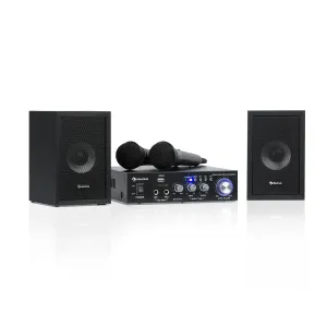 Auna Karaoke Star 2, karaoke set, 2 x 50 W max., BT, USB / SD, linijski ulaz, 2 mikrofona