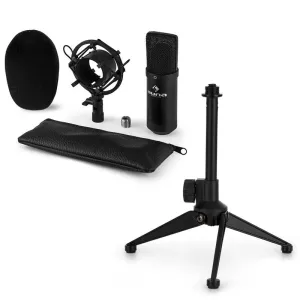 Auna CM00B, mikrofon set V1 – crni studijski mikrofon sa paukom i stolnim stalkom