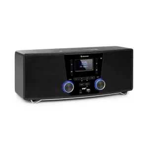 Auna Stockton, mikro stereo sustav, max. 20W, DAB+, UKW, CD player, BT, OLED, crni
