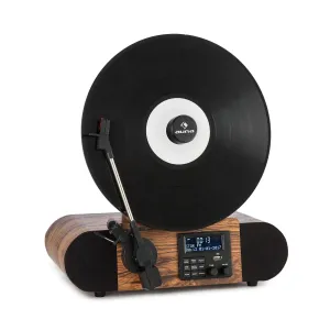 Auna Verticalo SE DAB, retro gramofon, DAB+, FM tuner, USB, BT, AUX, drvo