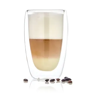 Bambuswald Šalica za kavu, 400 ml, termalna šalica, ručno izrađeno, borosilikatno staklo