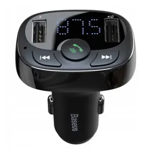 Baseus T-Typed FM Transmitter Bluetooth + punjač 2x USB 3.4A, crno #362315