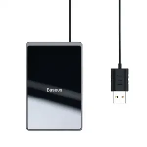 Baseus Ultra-thin bežični punjač Qi + USB kabel 1m, crno