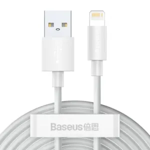 Baseus Simple Wisdom 2x kabel USB / Lightning PD 2.4A 1.5m, bijela