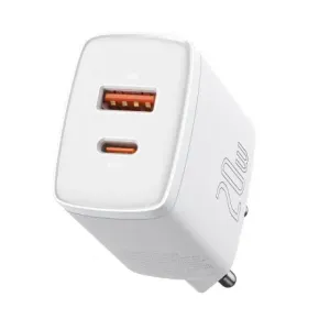 Baseus Compact Quick punjač USB-C / USB 20W 3A PD QC, bijela #362016