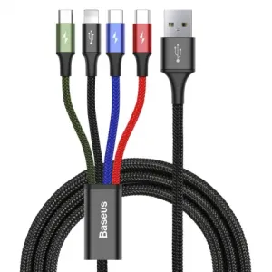 Baseus 4in1 kabel USB - 2x USB-C / Lightning / micro USB 3.5A 1.2m, crno #362286