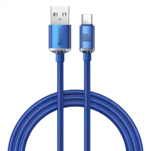 Baseus Crystal Shine kabel USB / USB-C 5A 100W 1.2m, plava #361973