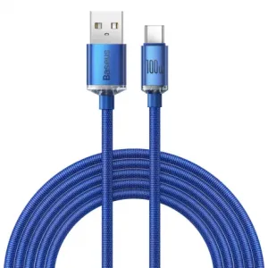Baseus Crystal Shine kabel USB / USB-C 5A 100W 2m, plava #361975