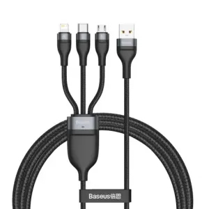 Baseus Data kabel 3in1 USB - Lightning / USB-C / Micro USB 1.2m 5A 40W, crno #362115