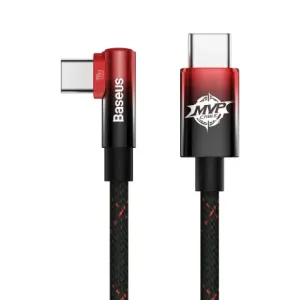 Baseus MVP Elbow kabel USB-C / USB-C 100W 5A 2m, crno/crvena