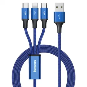 Baseus Rapid 3in1 kabel USB - USB-C / Lightning / micro USB 3.5A 1.2m, plava #362019