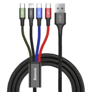 Baseus Rapid 4in1 kabel USB - Lightning / USB-C / 2x Micro USB 3.5A 1.2m, crno #362287
