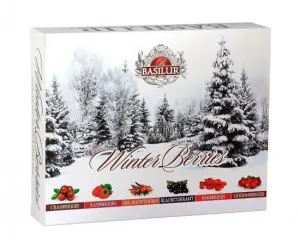 Dárková kolekce čajů, Basilur Winter Berries Assorted, papírová kazeta, porcovaný, 60 sáčků