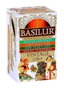 Vánoční mix čajů, Basilur Vintage Assorted, porcovaný s přebalem, 25 sáčků