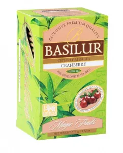 Aromatizovaný zelený čaj, Basilur Magic Cranberry, porcovaný s přebalem, 25 sáčků