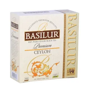 Černý čaj, Basilur Premium Ceylon, porcovaný bez přebalu, 100 sáčků