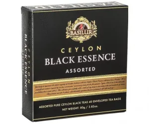 Dárková kolekce čajů, Basilur Black Essence Assorted, papírová kazeta, porcovaný, 40 sáčků