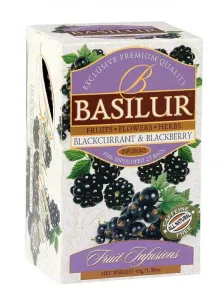 Ovocný čaj, Basilur Fruit Blackcurrant and Blackberry, porcovaný s přebalem, 25 sáčků
