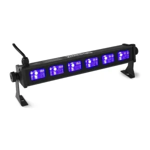 Beamz BUV63, LED svjetlosni bar , 30 W, 6 x 3 W UV LED diode ,plug & play, lagana konstrukcija, uključujući držaće, crna