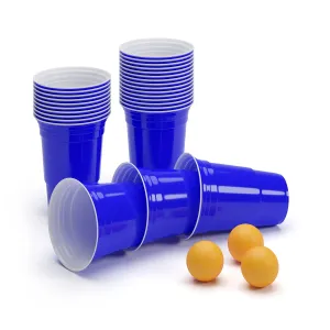 BeerCup Williams, plave party čaše za beer pong, u stilu američkih sveučilišta, 473 ml, kuglice i pravila #4474