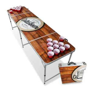 BeerCup Backspin Beer Pong, stol, set, drveni, pretinac za led, 6 loptica, 50 šalica, 50 shots