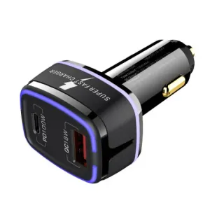 Blitzwolf BW-SD8 auto punjač USB / USB-C 100W, crno #362387