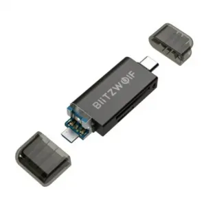 Blitzwolf BW-CR1 čitač kartica SD USB-C / USB-A, crno #362375