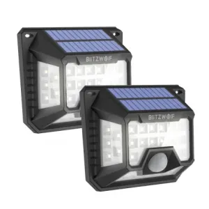 BlitzWolf BW-OLT3 2x  LED solarna svjetiljka s detektorom kretanja, crno #362374