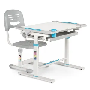 Blumfeldt Tommi XL, dječji set stol i stolica, radni stol podesiv po visini i ergonomska stolica, od 4-10 godina #276550