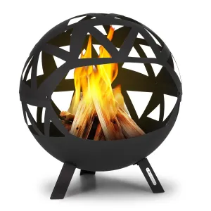 Blumfeldt Colima, ognjište, Ø 66 cm, sferni oblik, s rešetkom za drveni ugljen i rešetkom za pepeo, geometrijski oblik