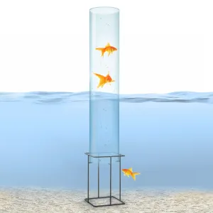 Blumfeldt Skydive 100, promatrač ribe, 100 cm, Ø 20 cm, akril, metal, prozirna