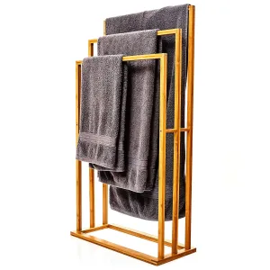 Blumfeldt Stalak za ručnike, 3 razine, 55 x 100 x 24 cm, stepenasti dizajn, bambus