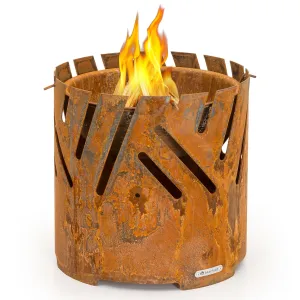 Blumfeldt Kruna 3 u 1, ognjište, Ø 46 cm, otporna na vodu i mraz, ploča za roštilj, rešetka za roštilj, daska od bambusa #336865