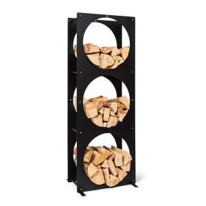 Blumfeldt Trio Circulo, stalak za drvo, 55 × 160 × 30 cm, čelik 3 mm željezo, polica