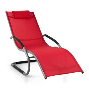 Blumfeldt SUNWAVE, crvena vrtna ležaljka, stolica za ljuljanje, relaksacija, ALUMINIJ