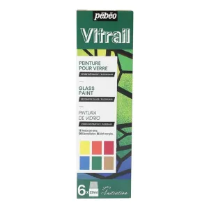 Set boja za staklo Pebeo Vitrail 6 x 20 ml  (vitraž boja)