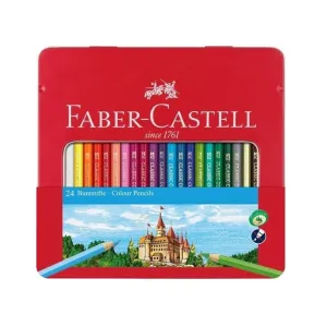 Bojice Faber-Castell set od 24 boje u metalnoj kutiji sa otvorom ()