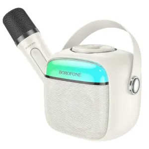 Borofone BP15 Bluetooth Karaoke mikrofon + zvučnik, bijela