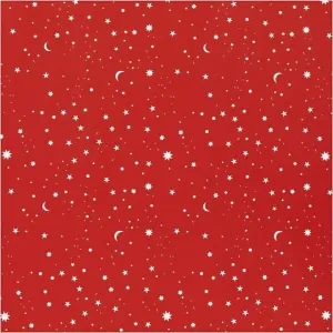Ukrasni papir | tamnocrveni Stars and moons 50 cm x 5 m