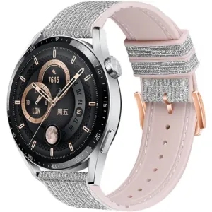 BStrap Glitter remen za Huawei Watch 3 / 3 Pro, silver