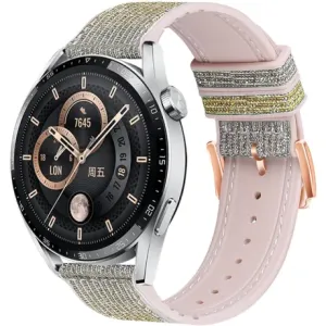 BStrap Glitter remen za Huawei Watch 3 / 3 Pro, silver yellow