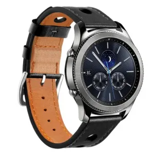 BStrap Leather Italy remen za Huawei Watch 3 / 3 Pro, black