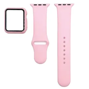 BStrap Silicone remen s futrolom za Apple Watch 40mm, pink