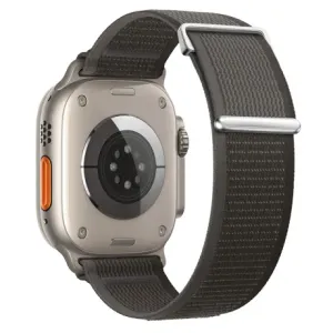 BStrap Velcro Nylon remen za Apple Watch 42/44/45mm, black gray