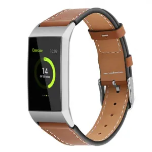 BStrap Leather Italy (Large) remen za Fitbit Charge 3 / 4, Coffee