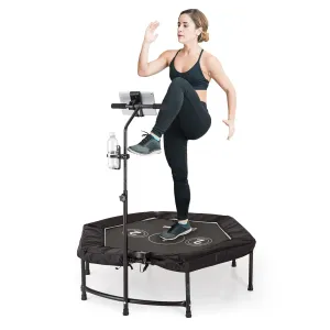 Capital Sports Jumpkit, fitnes trampolin, šesterokutni, mreža za skakanje: 100 x 90 cm (D x Š), držač za tablet
